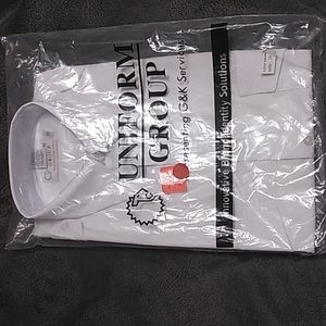 New With Tags White Color Button Down Dress/Uniform Shirt With Collar